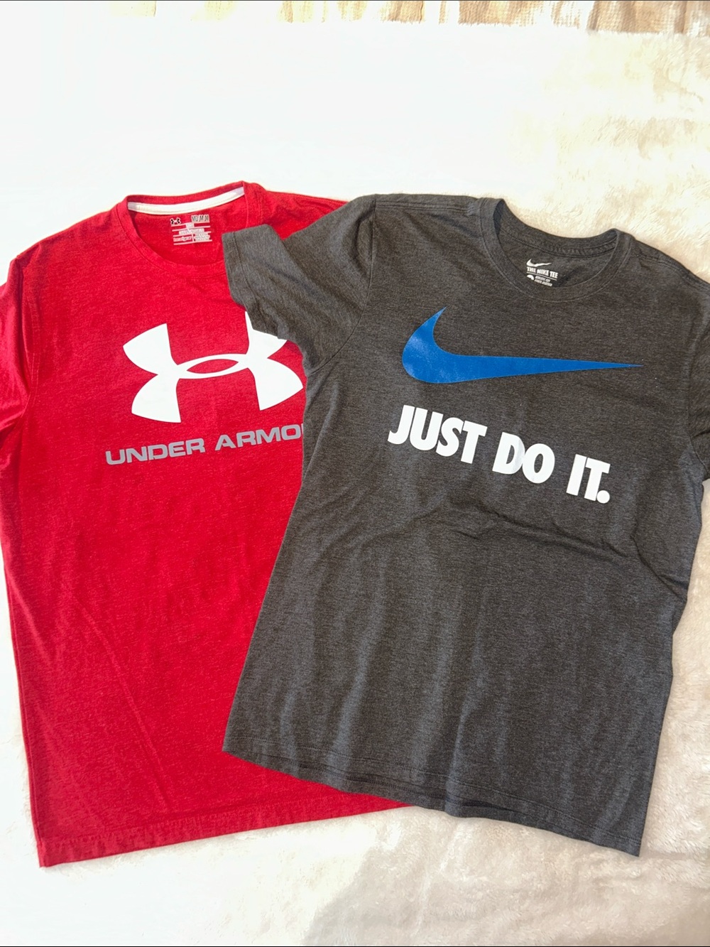 Under Armour Red Short Sleeve Tee with White Logo